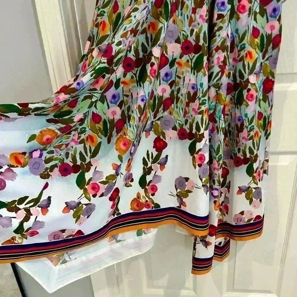 eShakti Wayward Fancies Floral Dress 16/XL V Neck Pockets Scarf Hem Cottagecore - Picture 10 of 17